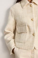 MALOE TWEED AND LUREX COLLAR JACKET