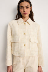 MALOE TWEED AND LUREX COLLAR JACKET