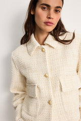 MALOE TWEED AND LUREX COLLAR JACKET