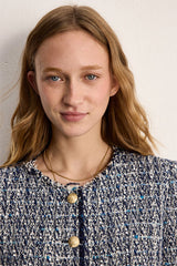 MARILINE COLLARLESS TWEED LUREX JACKET