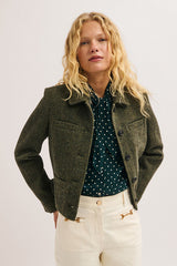JOYCE VIRGIN WOOL HERRINGBONE JACKET