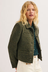 JOYCE VIRGIN WOOL HERRINGBONE JACKET