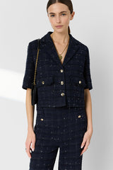 TAE SHORT CHECKED TWEED JACKET