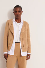 VALEANDRE1927 BEIGE MERINO WOOL ALPACA KNITTED JACKET