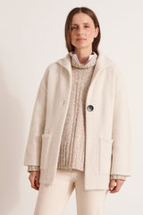VALERIANE WHITE HAIRY JACQUARD KNIT JACKET