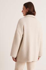 VALERIANE WHITE HAIRY JACQUARD KNIT JACKET