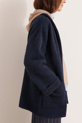 VALERIANE BLUE HAIRY JACQUARD KNIT JACKET