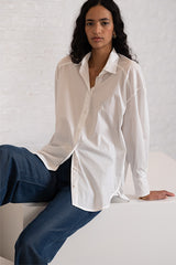 VALERIA WHITE OVERSIZED POPELINE SHIRT