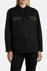 VALLERANO BLACK BEADED SHIRT JACKET