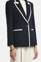 VELICO CONTRAST TRIMS SINGLE-BREASTED JACKET
