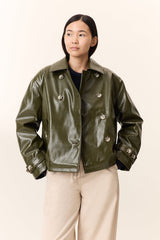 VANNI GREEN COATED JACKET