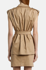 VETTURINO BEIGE SLEEVELESS SAFARI JACKET