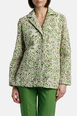 VIATICO GREEN MACRAME LACE BLAZER