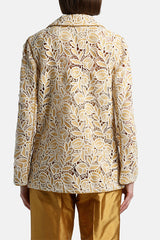 VIATICO BEIGE MACRAME LACE BLAZER