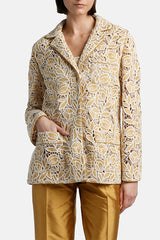 VIATICO BEIGE MACRAME LACE BLAZER