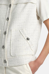 VIGNOLO CREAM BOUCLE LUREX DETAILS VEST