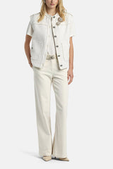 VIGNOLO CREAM BOUCLE LUREX DETAILS VEST