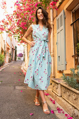GREEN ROSE BEAULIEU DRESS