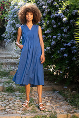 BLUE AMY PLAIN DRESS