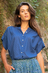 BLUE AZALE PLAIN SHIRT