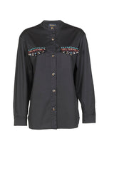 VALLERANO BLACK BEADED SHIRT JACKET