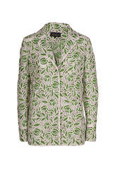 VIATICO GREEN MACRAME LACE BLAZER