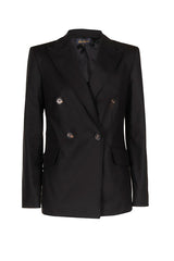VIGO BLACK DOUBLE-BREASTED BLAZER