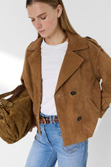TAMY SHORT SUEDE TRENCH COAT