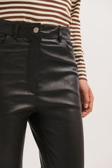 PAMELA STRAIGHT-LEG AGED-LEATHER TROUSERS