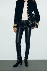 MUSE LEATHER SLIM TROUSERS