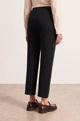 YAO-W CLASSIC BLACK STRAIGHT-LEG TROUSERS