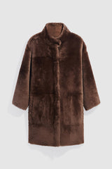 FAY STAND UP COLLAR SHEARLING COAT