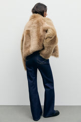FAYE LONG HAIR SHEARLING SHORT COAT