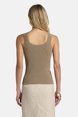 ZAIDA GOLD EMBROIDERED SLEEVELESS KNIT TOP