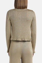 ZANDRA GOLD BON TON KNIT CARDIGAN