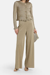 ZANDRA GOLD BON TON KNIT CARDIGAN