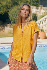 AZALE YELLOW AJOURE SHIRT