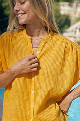 AZALE YELLOW AJOURE SHIRT