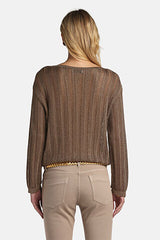 ZEBRINO TABACCO OPENWORK SWEATER