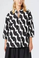 ZIGRINO PRINTED COTTON BLOUSE