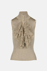 ZUPPA GOLD LUREX RIBBED KNIT TOP