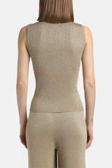ZUPPA GOLD LUREX RIBBED KNIT TOP