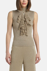 ZUPPA GOLD LUREX RIBBED KNIT TOP