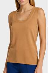 CILINDRICA CAMEL VISCOSE -BLEND KNIT TOP
