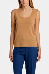 CILINDRICA CAMEL VISCOSE -BLEND KNIT TOP