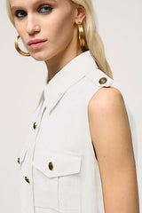 PRINCIPATO SLEEVELESS WHITE LINEN DRESS