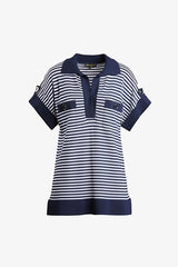 CAIO KNIT STRIPED POLO SWEATER