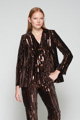 HEATHER TERCP MARRON LENTEJUELAS JACKET