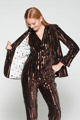 HEATHER TERCP MARRON LENTEJUELAS JACKET