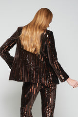 HEATHER TERCP MARRON LENTEJUELAS JACKET